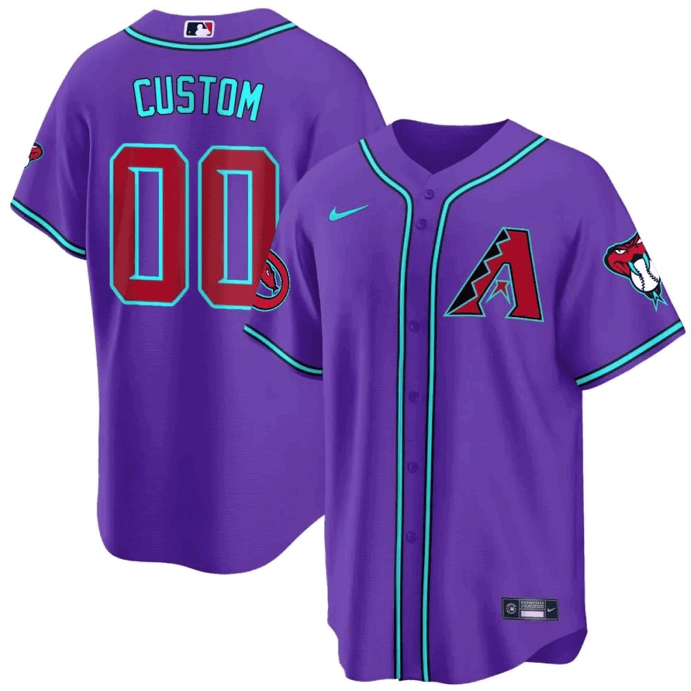 Men Arizona Diamondback Purple Nike 2024 Cool Base Custom MLB Jersey->indianapolis colts->NFL Jersey
